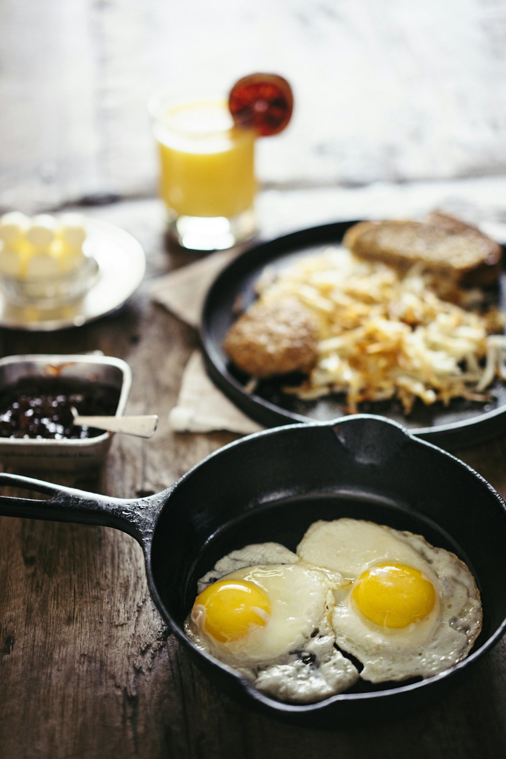Stock photo of a Mexican breakfast spread with eggs